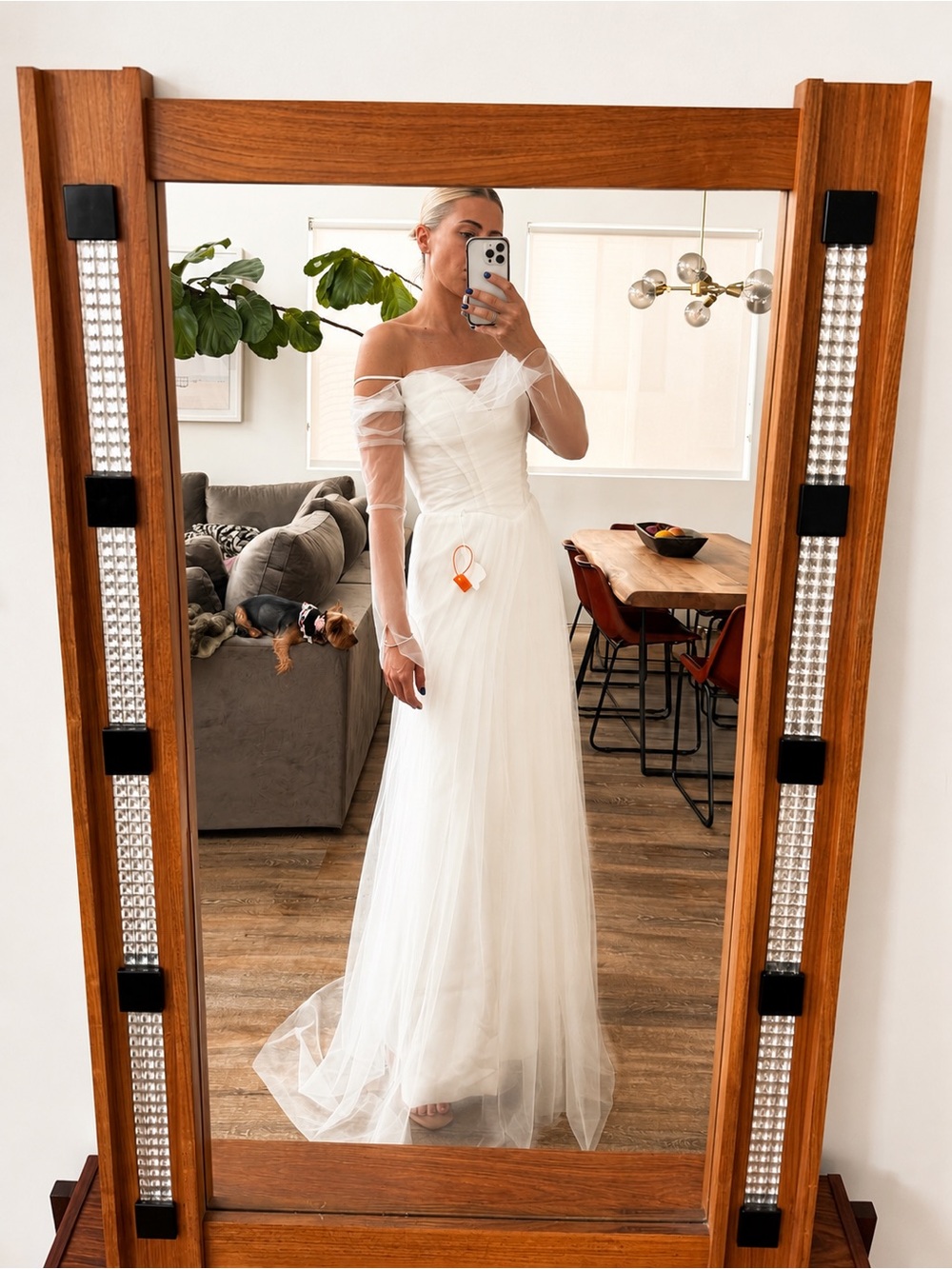 Elegant White Tulle Off-Shoulder Maxi Dress